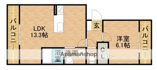 シャーロット三方原Ⅱ【1階】の間取り
