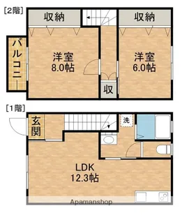 静岡県浜松市中央区和田町【テラスハウス】の間取り