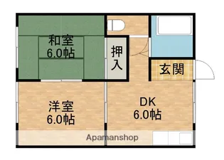 ハイツ三共Ⅲ【C3号室】の間取り