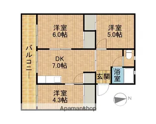 スマイルハイツA【4階】の間取り