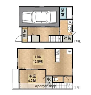 静岡県袋井市小山【テラスハウス】の間取り