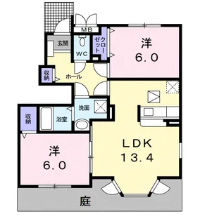 ラ・ジュネス Ⅱ【1階】の間取り