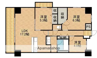 クラウドクレスト栄町【701号室】の間取り