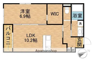 ダウントン【1階】の間取り