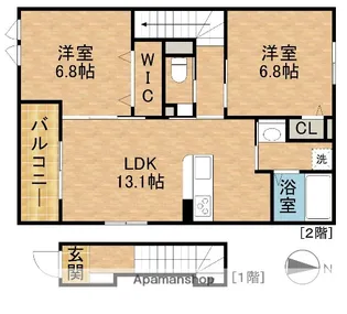 AGREABLE【205号室】の間取り