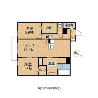 クレスティーク・ドマーニ【2階】の間取り