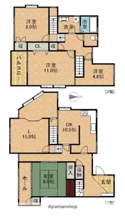 静岡県浜松市中央区蜆塚1丁目【一戸建】の間取り