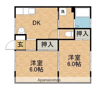 ユーハイツ【102号室】の間取り