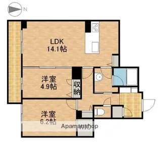 グランメゾン南浅田【1階】の間取り