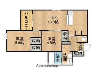 レジデンスリノア【2階】の間取り
