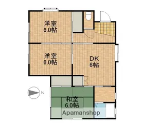 プレーリー貸家Ⅳ【1号室】の間取り