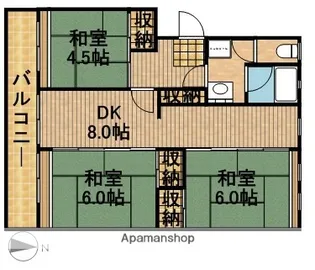 浜松駅南団地2号棟【4階】の間取り