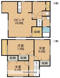 静岡県浜松市中央区高丘西3丁目【一戸建】の間取り
