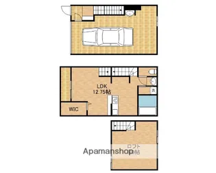 仮)貴布祢ガレージハウス【C号室】の間取り