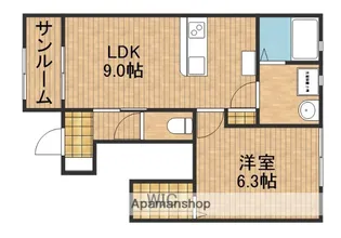 LOTUS西横地【1階】の間取り