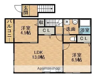 LA VIE舞阪【2B号室】の間取り