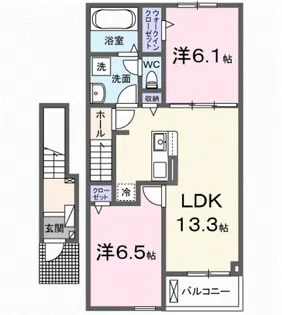 アルソーレ芳川【2階】の間取り