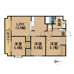 エヴァーグリーン【1階】の間取り