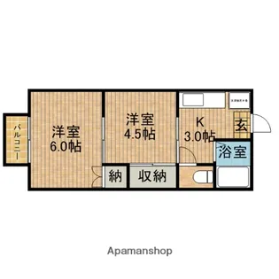 ヴィラパークサイド【106号室】の間取り