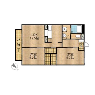2LDKの間取り画像
