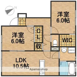 棒屋第七下池ハイツ【1階】の間取り