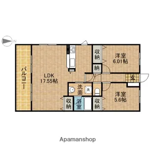 Sテラス六合【3階】の間取り