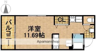 パープルシャトーマルモ【2D号室】の間取り