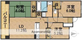 グランコートEAST25【12階】の間取り