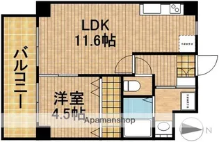 ウイングコート六軒【2階】の間取り