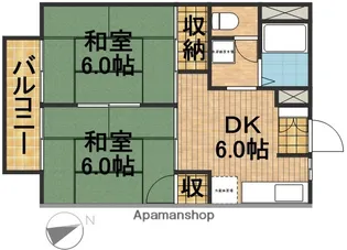 ロイヤルハイツ【2階】の間取り