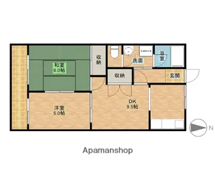 ハイツリバティⅠ【1階】の間取り