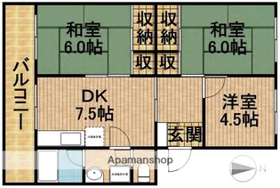 コーポラス高陽台【1階】の間取り