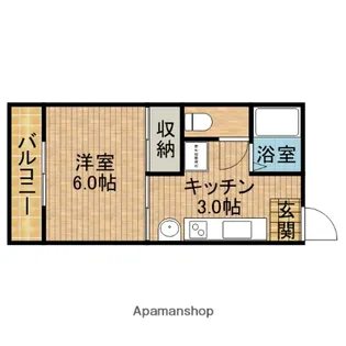 コーポ駅北Ⅱ【2階】の間取り