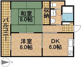 メゾンドフルール【2階】の間取り