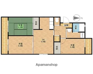 マンションPINOⅡ【2B号室】の間取り