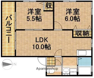 カサベルデA【1階】の間取り