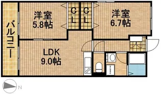 フォーリーフ【102号室】の間取り
