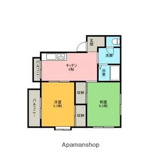 リバティみやにし【102号室】の間取り