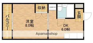 グリーンハイツ根洗【201号室】の間取り
