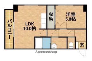 アズビオス元城【6階】の間取り
