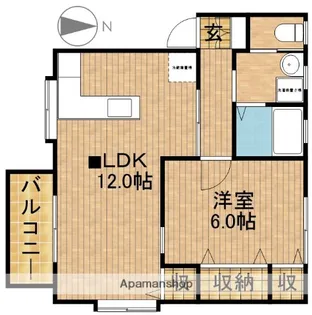 リバーサイド北寺【1階】の間取り