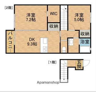 グランド・ソレイユ【202号室】の間取り