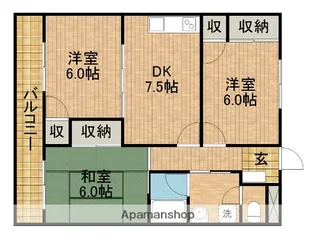 パークサイド高木【3階】の間取り