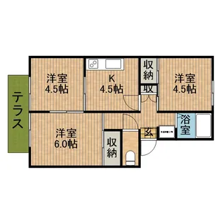 プレジール東海【102号室】の間取り