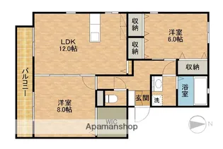 ボヌール伴鐘Ⅱ【2階】の間取り