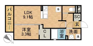 プリマテラッセ【3階】の間取り