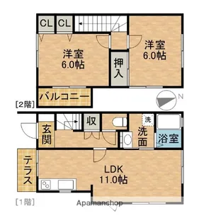テラス・モデラートA【A3号室】の間取り