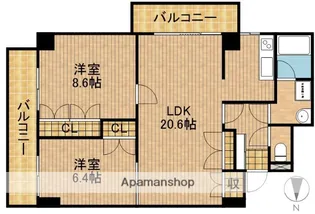 上浅田レジデンス【202号室】の間取り