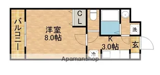 フリージア【405号室】の間取り