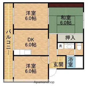 ビレッジ幸【303号室】の間取り